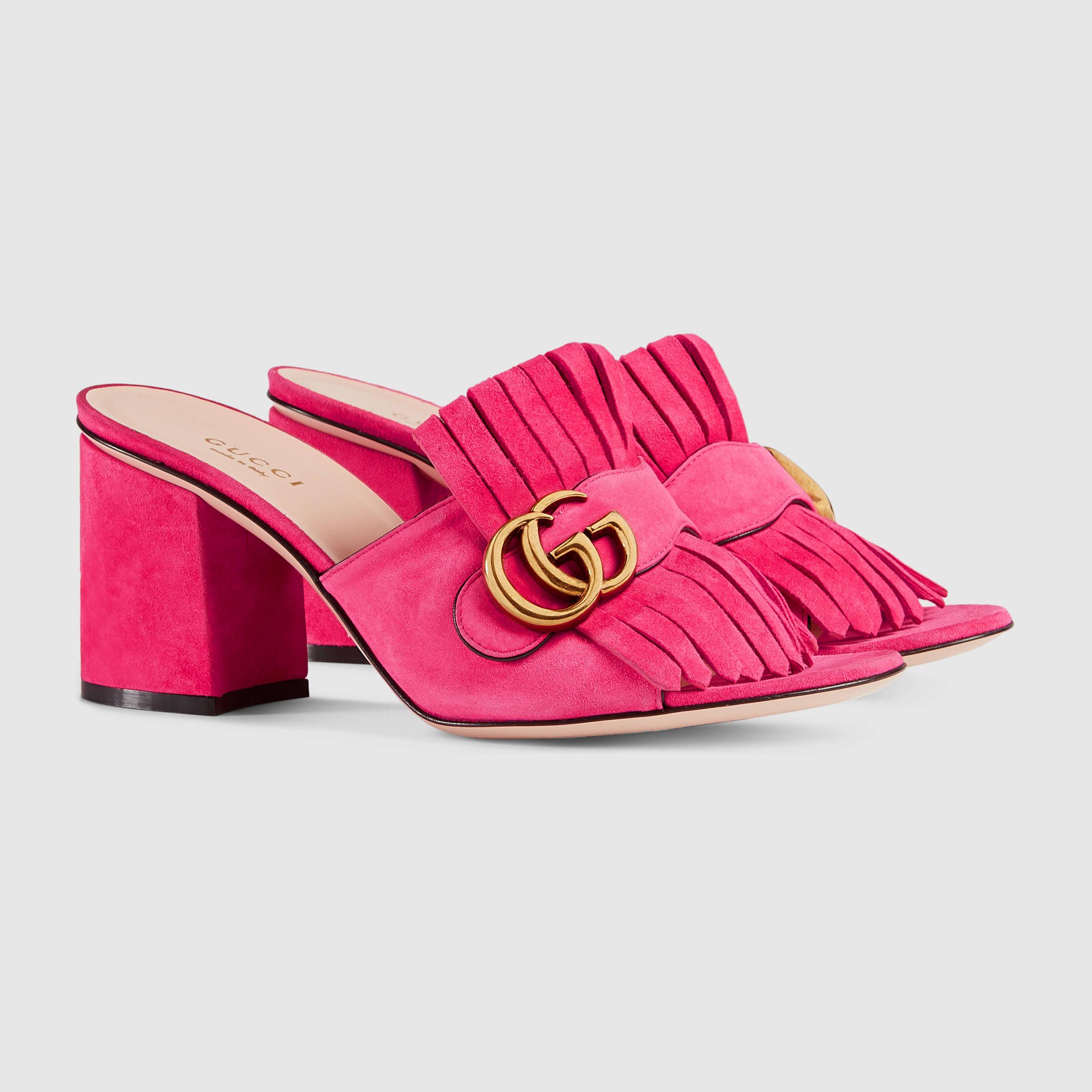 gucci mid heel slide